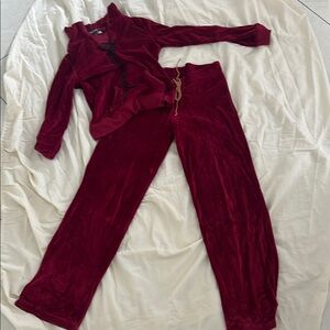 Rampage Burgundy Velvet Set